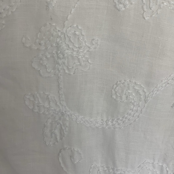 E•col•o•gie  white linen embroidered tunic blouse size XL - Picture 3 of 7
